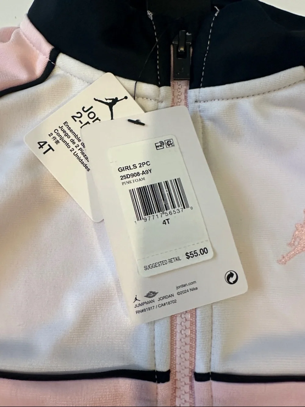 Jordan Girly Pink‎ and Black Track Suit